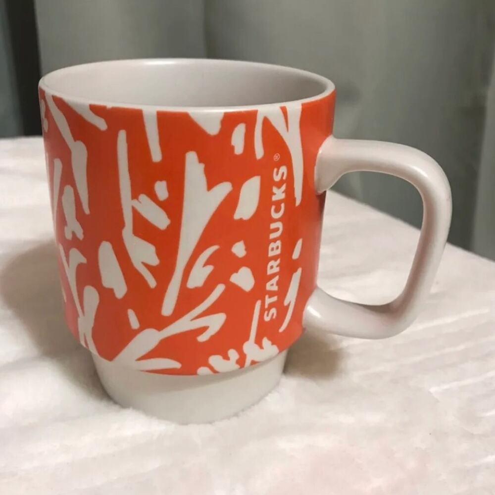 Starbucks Floral Mug Orange Spring Collection 2017